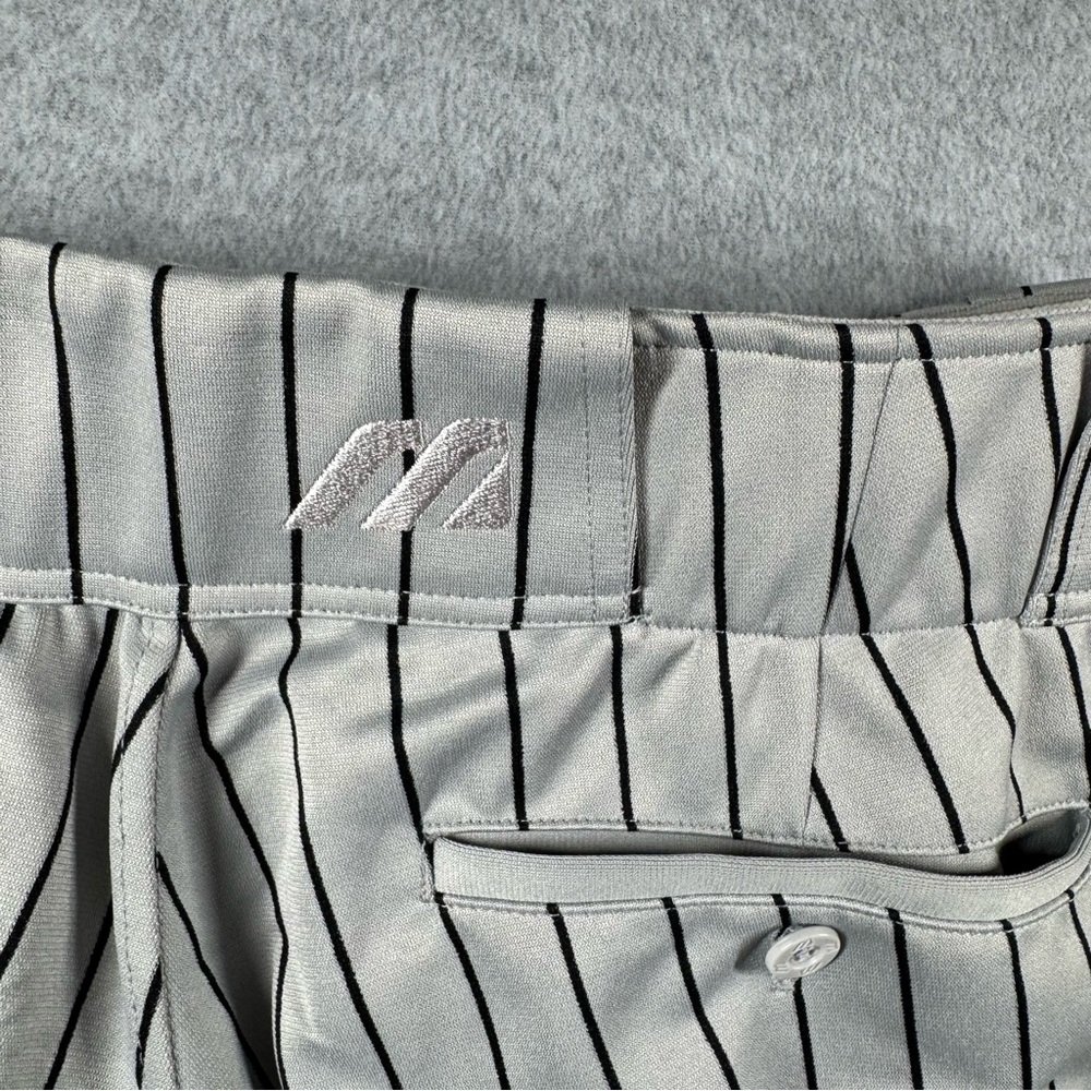 Mizuno Gray Pinstriped Men’s Full‎ Length Baseball Pants 34-36L - Picture 5 of 12